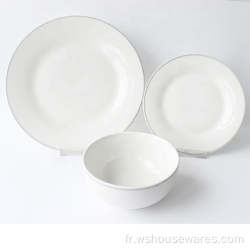 12pcs ensemble de vaisselle en porcelaine à chaud en porcelaine en porcelaine